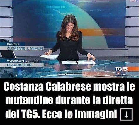 Costanza Calabrese mostra le mutande durante il TG 5:。